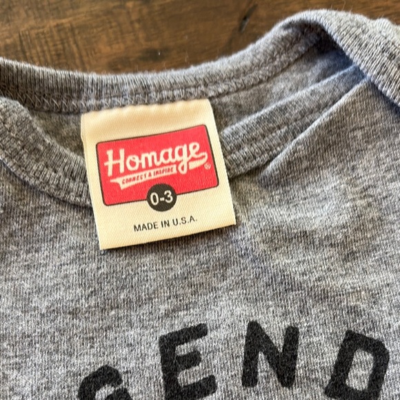 Gray Homage Legends Never Cry Baby Onesie - Picture 3 of 4